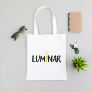 bossa de compra luminar reutilitzable amb logo